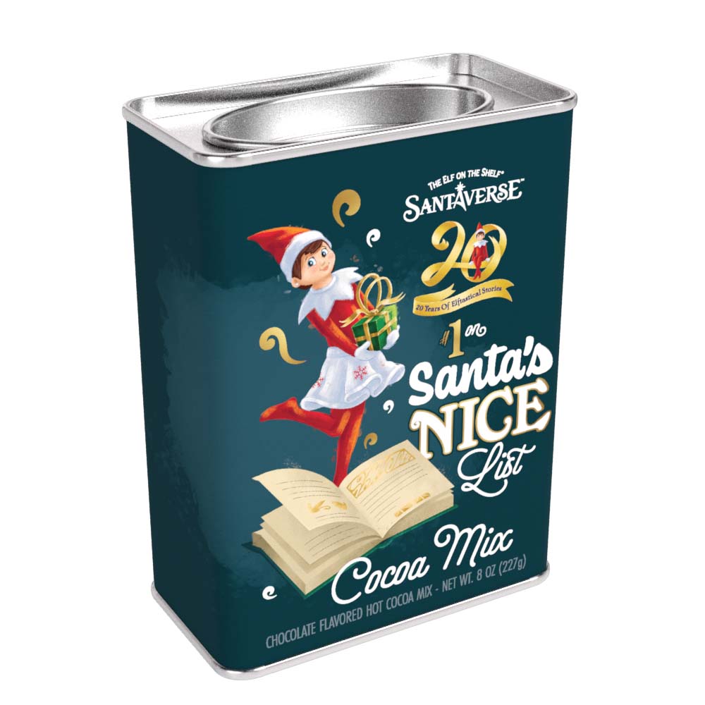 Elf on the Shelf® #1 on Santa's Nice List" Chocolate Cocoa (8oz Rectangle Tin)