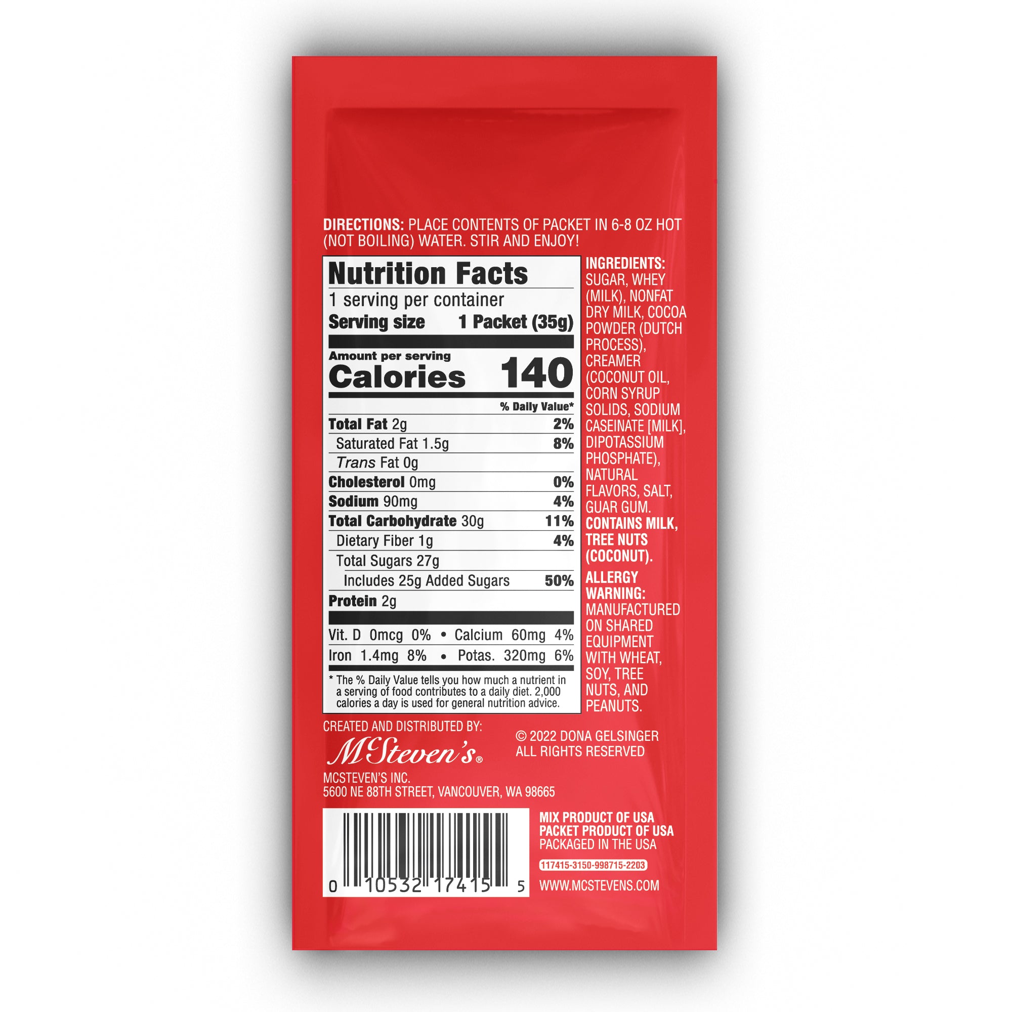Dona Gelsinger® Santa Chocolate (1.25oz Packets 20ct Sleeve)