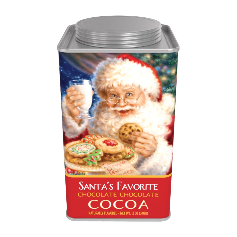 Dona Gelsinger© Santa's Favorite Chocolate Chocolate Cocoa (12oz Square Tin)