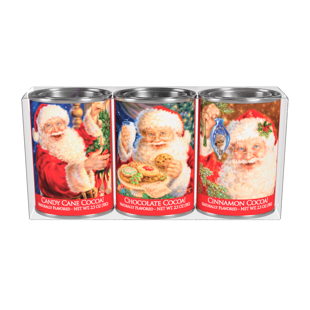 Dona Gelsinger® Santa Cocoa Gift Set (3x2.5oz Tin Gift Set)