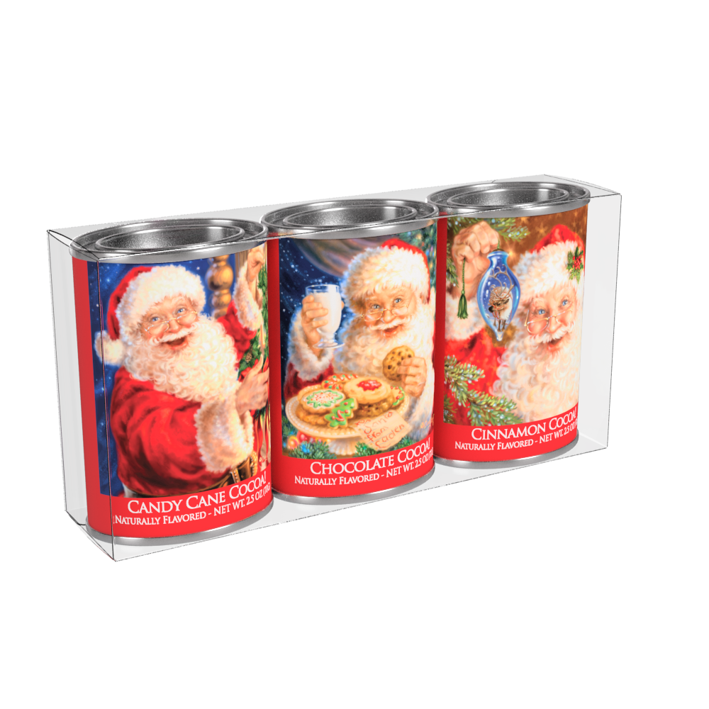 Dona Gelsinger® Santa Cocoa Gift Set (3x2.5oz Tin Gift Set)