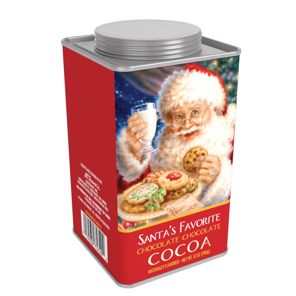 Dona Gelsinger© Santa's Favorite Chocolate Chocolate Cocoa (12oz Square Tin)