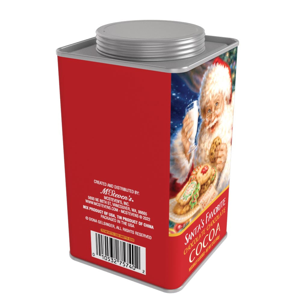 Dona Gelsinger© Santa's Favorite Chocolate Chocolate Cocoa (12oz Square Tin)